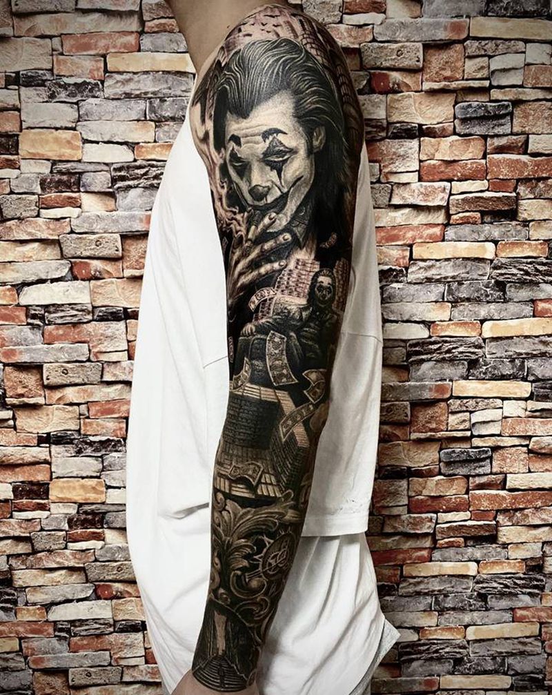 欧美花臂纹身图片_手臂手部欧美写实纹身图案