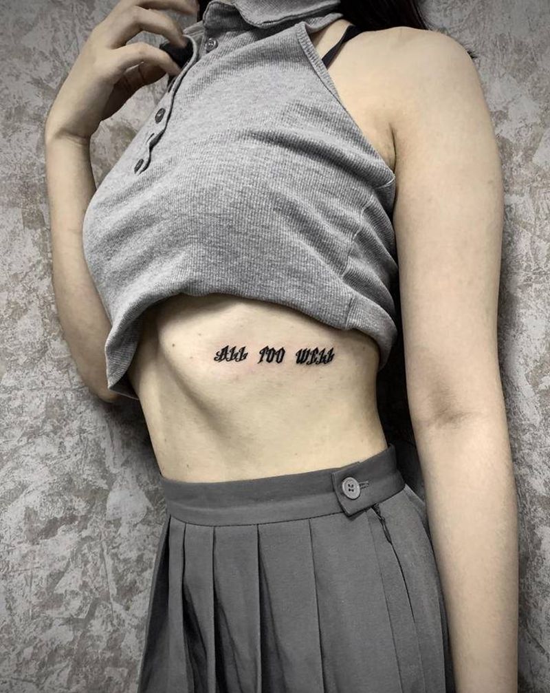 英文纹身图片_腰部图腾纹身图案