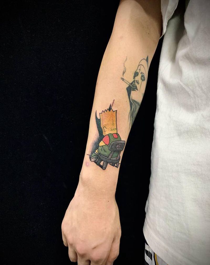 自闭的辛普森纹身图片_手臂New SchoolOld School纹身图案