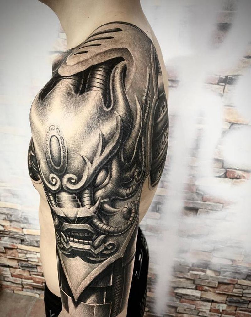 机械战士纹身图片_手臂胸部欧美写实机械纹身图案