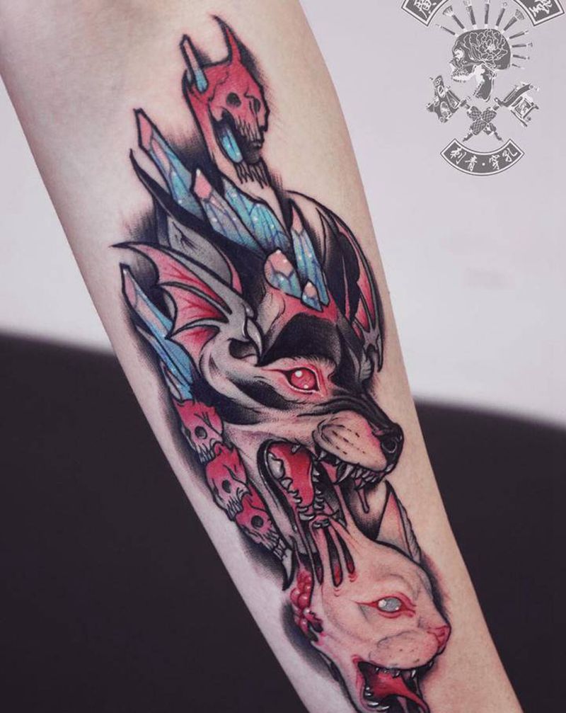 店里作品纹身图片_手臂纹身图案