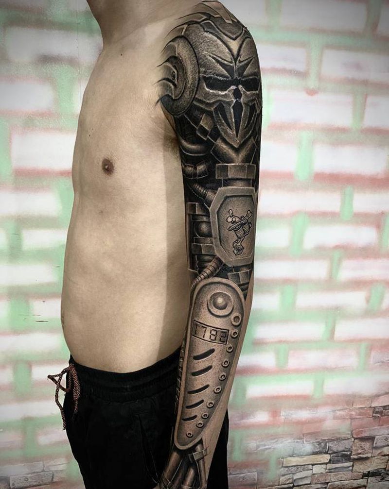 机械臂纹身图片_手臂手部欧美写实机械臂机械纹身图案