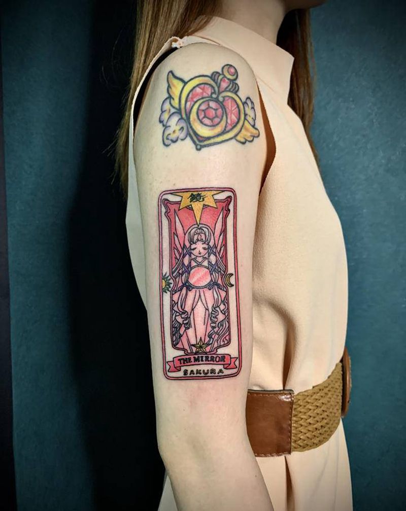 卡牌纹身图片_手臂New School几何纹身图案