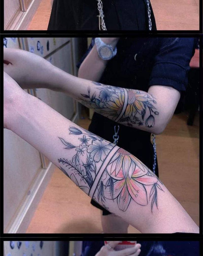 花纹身图片_手臂纹身图案