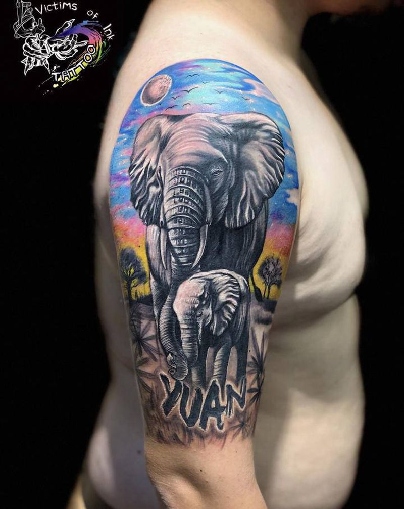 象纹身图片_手臂纹身图案