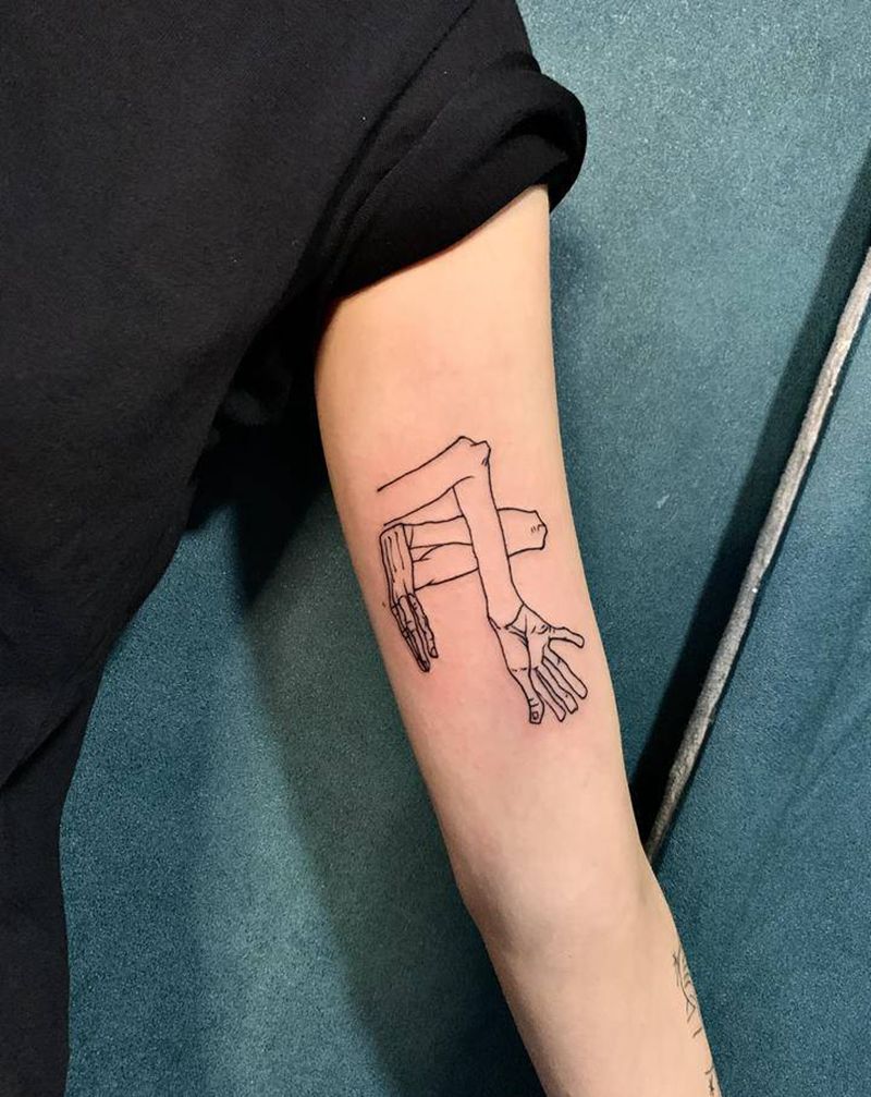 线条纹身图片_手部纹身图案