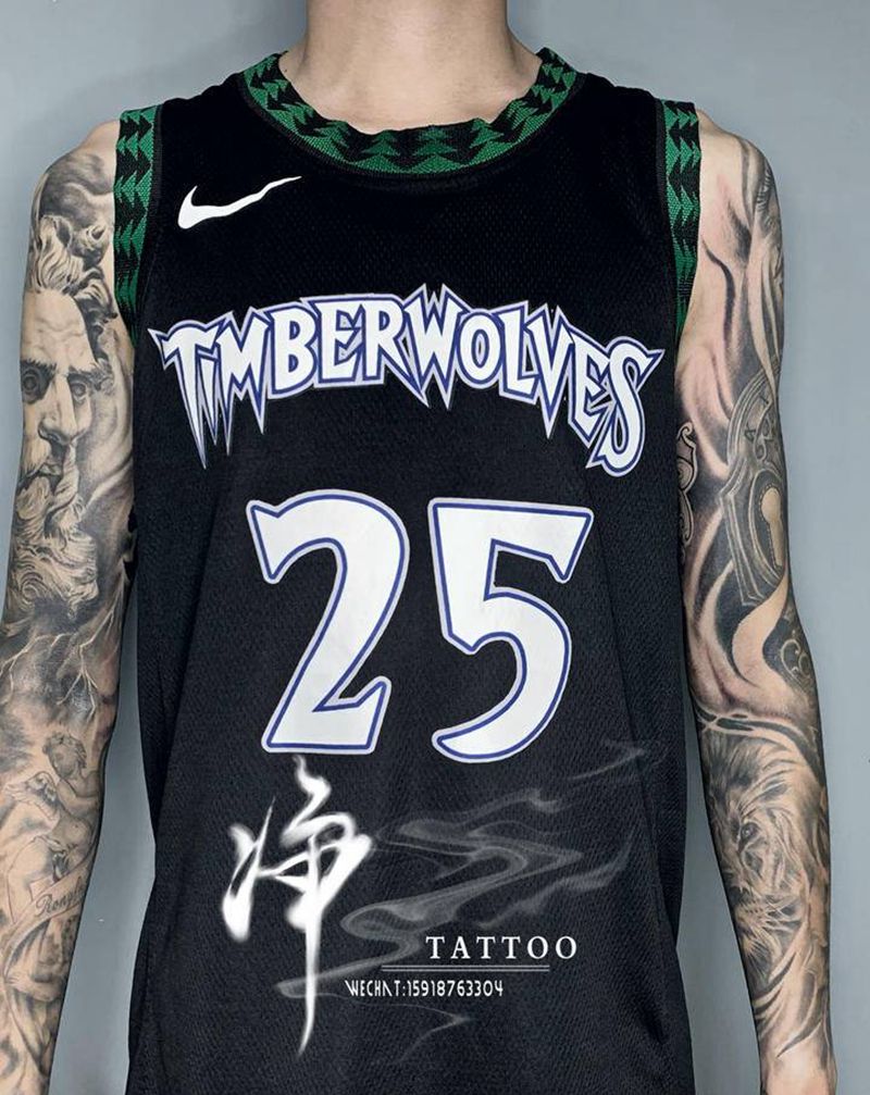 花臂拼接纹身图片_手臂欧美写实花臂纹身图案