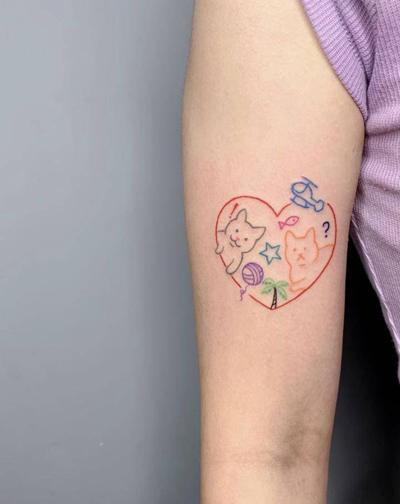 小清新纹身图片_腿部手臂点刺花体字小清新英文纹身图案