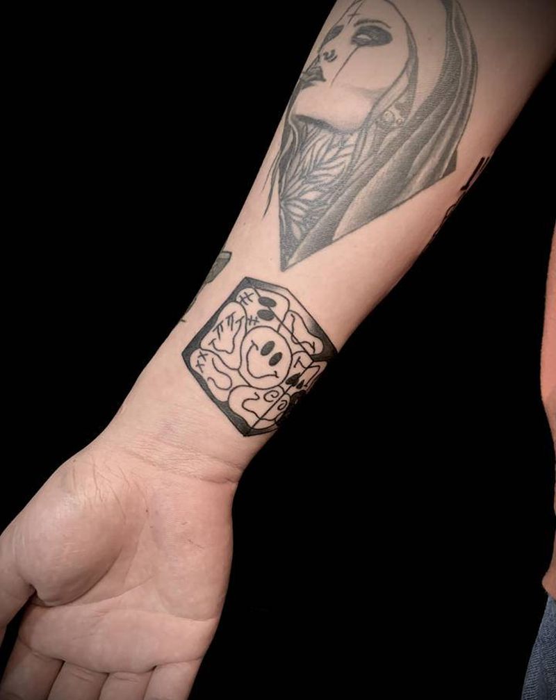 几何图形纹身图片_手臂几何Old School纹身图案