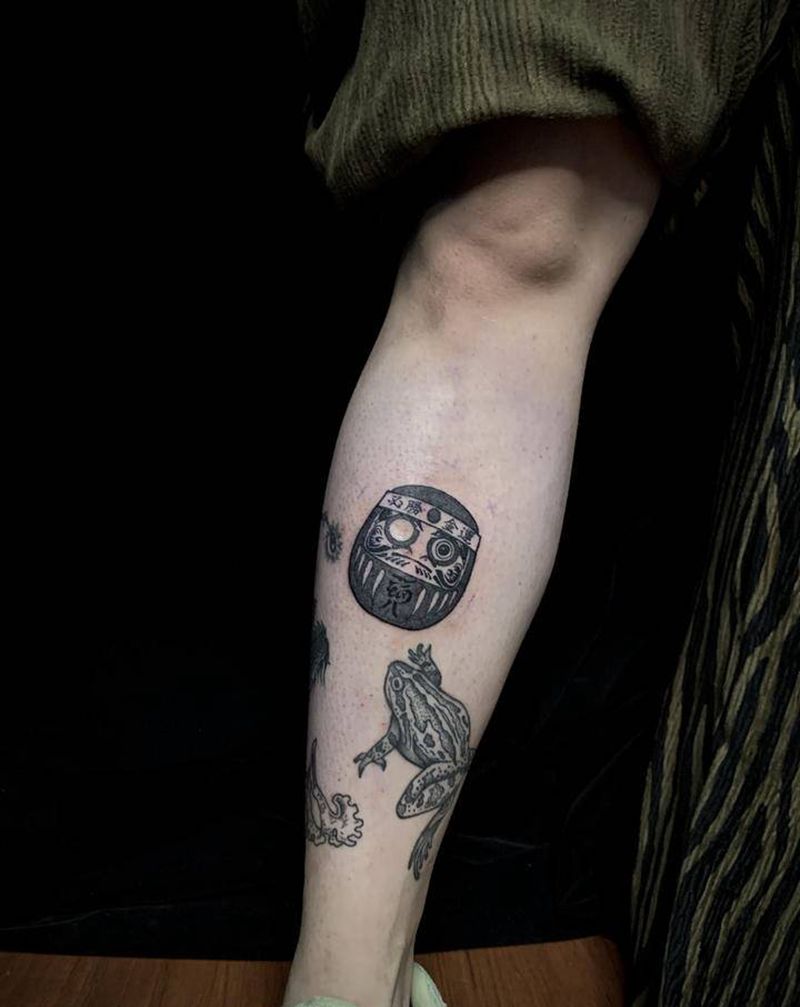 达摩蛋纹身图片_图腾点刺纹身图案