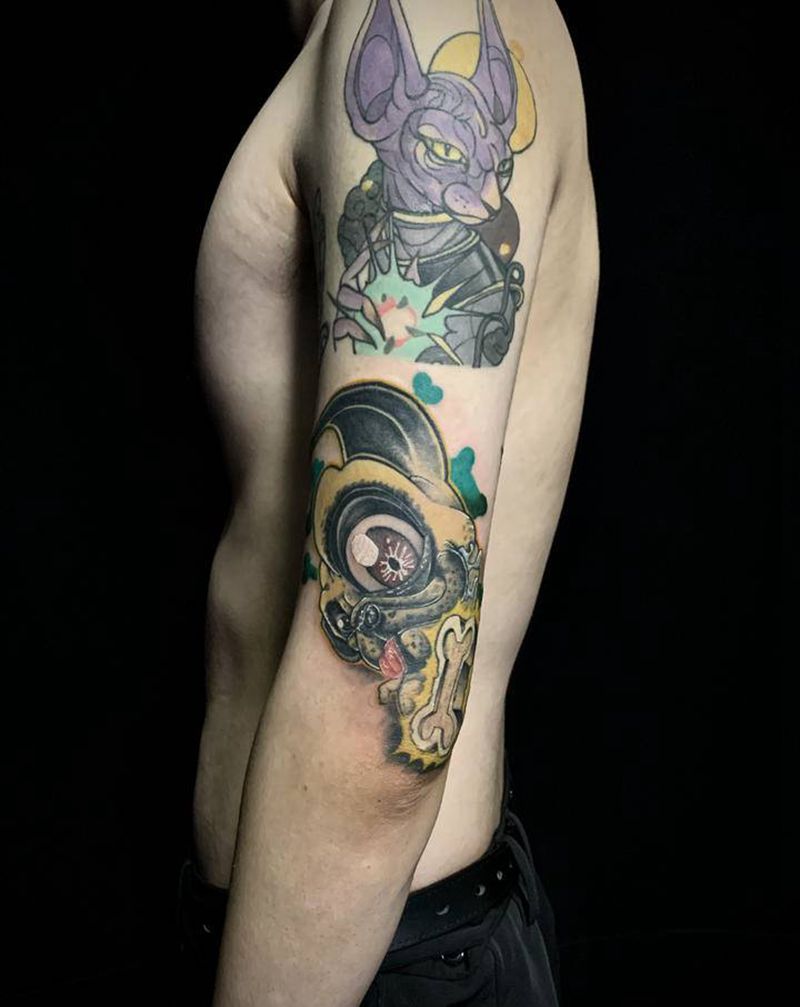 New school狗子纹身图片_手臂New SchoolOld School纹身图案