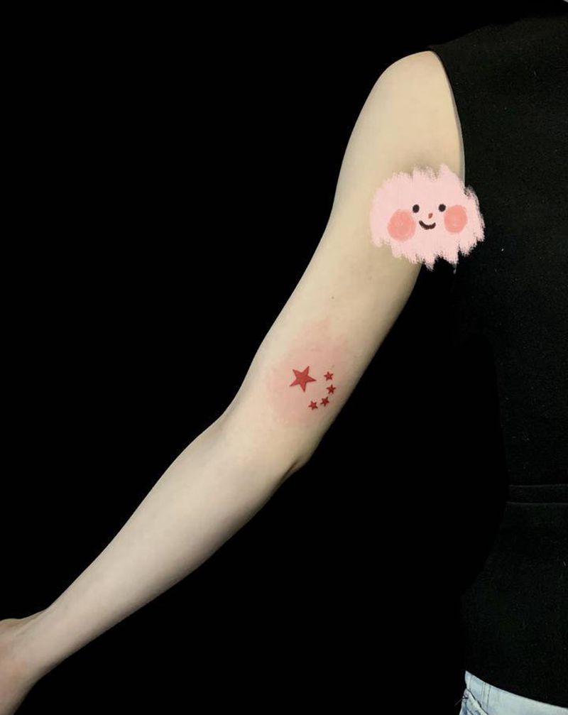 五角星纹身图片_手臂图腾几何纹身图案