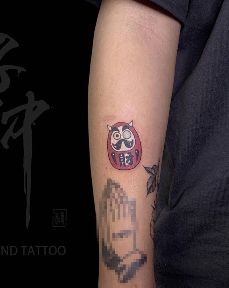 【达摩蛋】纹身图片_手臂手部New School达摩达摩蛋日式卡通纹身图案