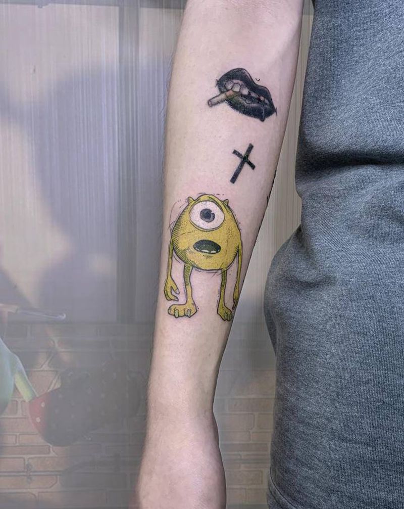 【大眼仔】纹身图片_手臂手部New School怪兽公司彩色卡通纹身图案