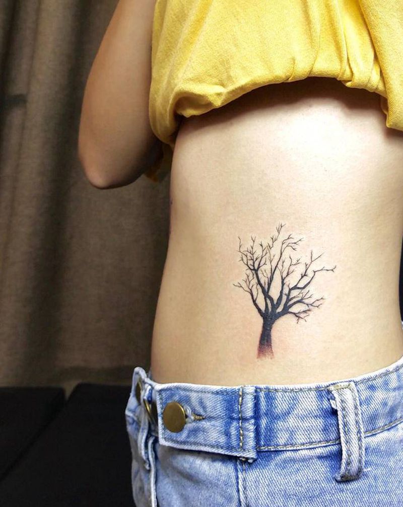 树纹身图片_腹部纹身图案