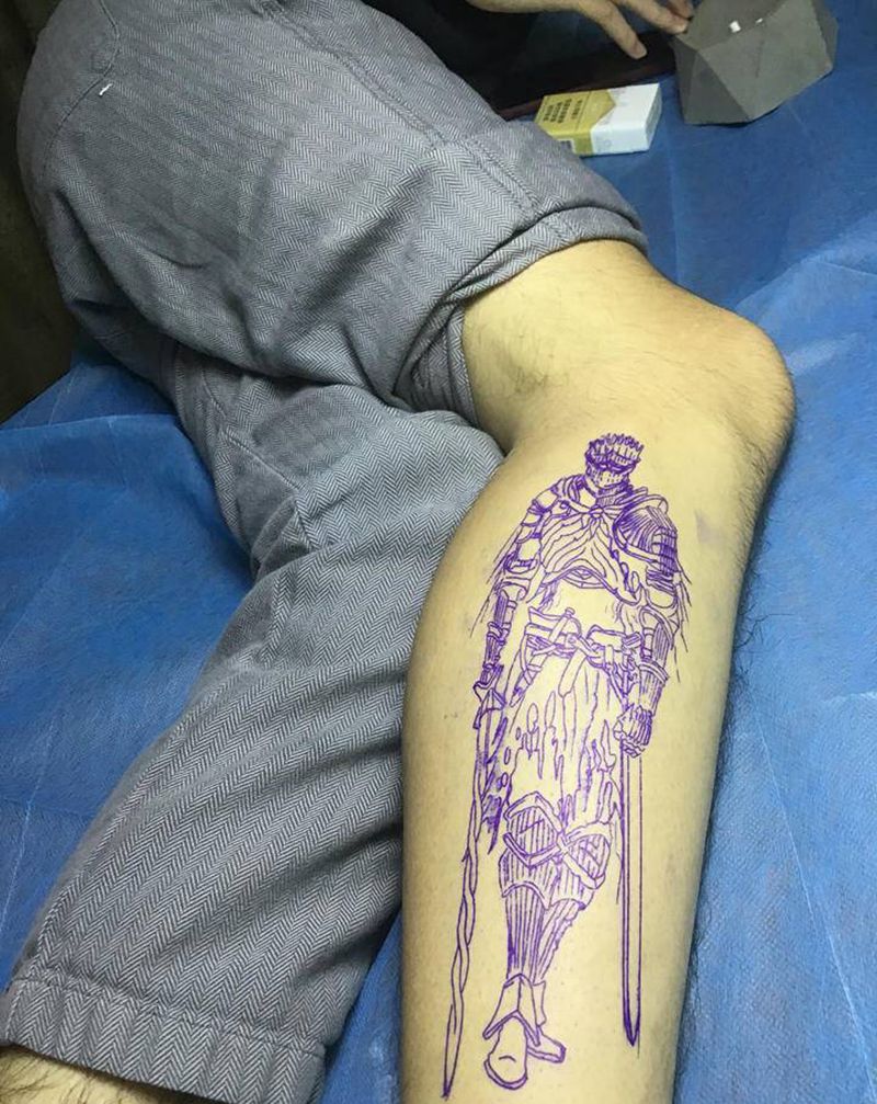 骑士纹身图片_欧美写实纹身图案