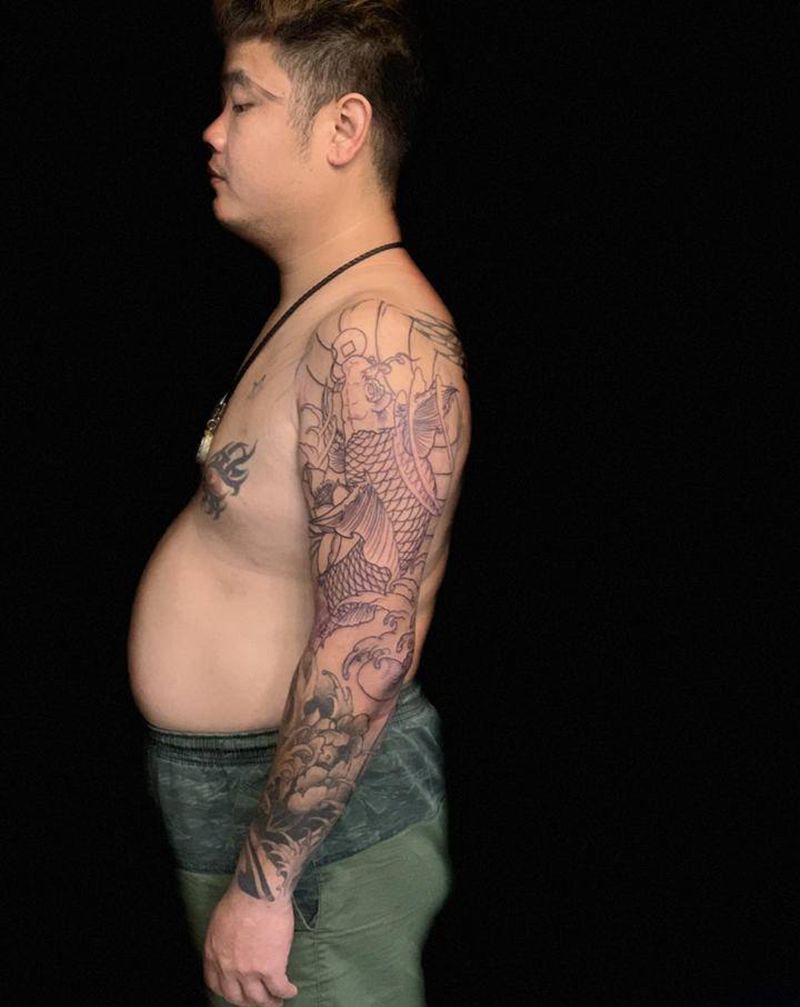 本月特价纹身大鲤鱼666元纹身图片_新传统纹身图案