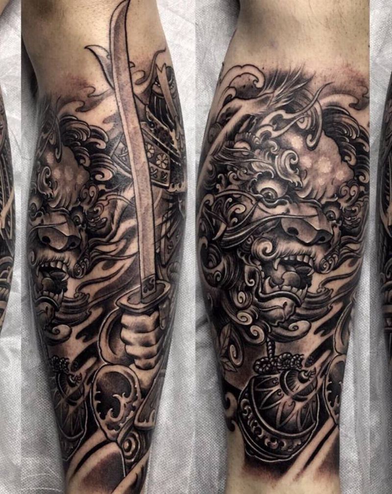 小腿纹身图片_手部纹身图案