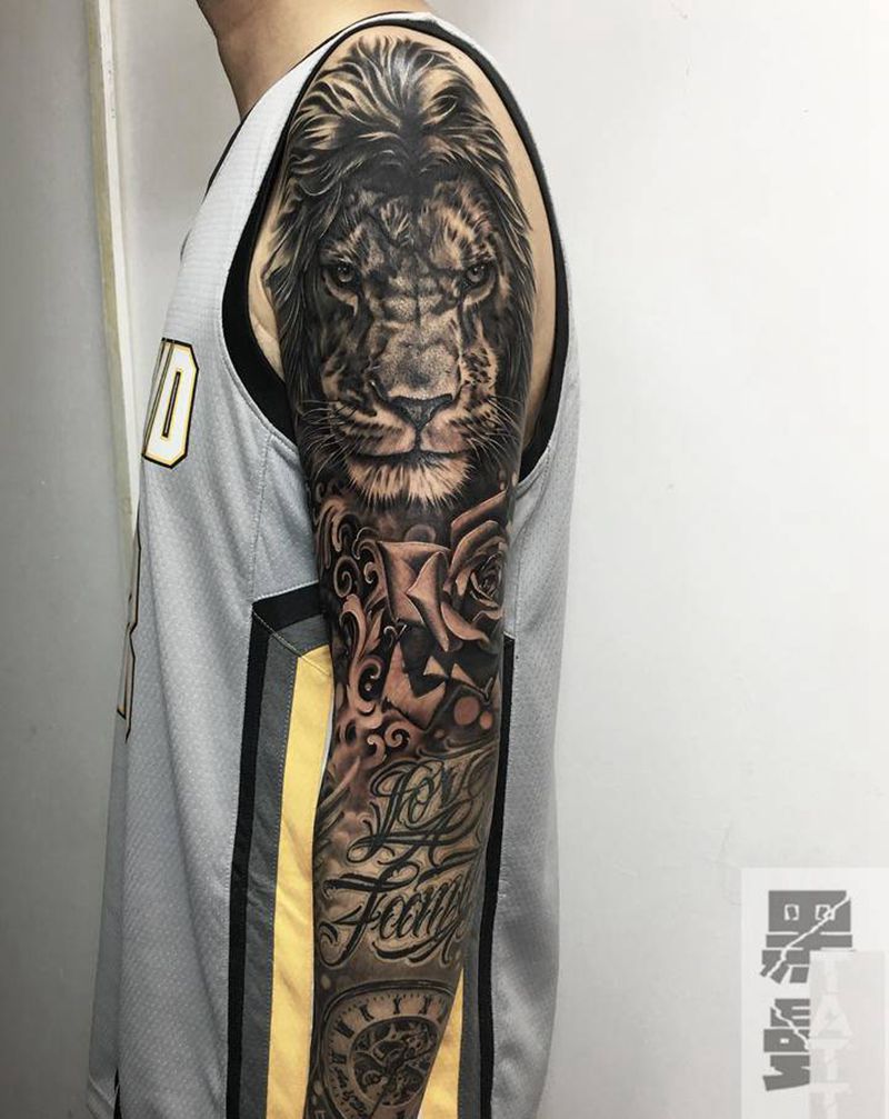 写实花臂纹身纹身图片_手臂欧美写实纹身图案