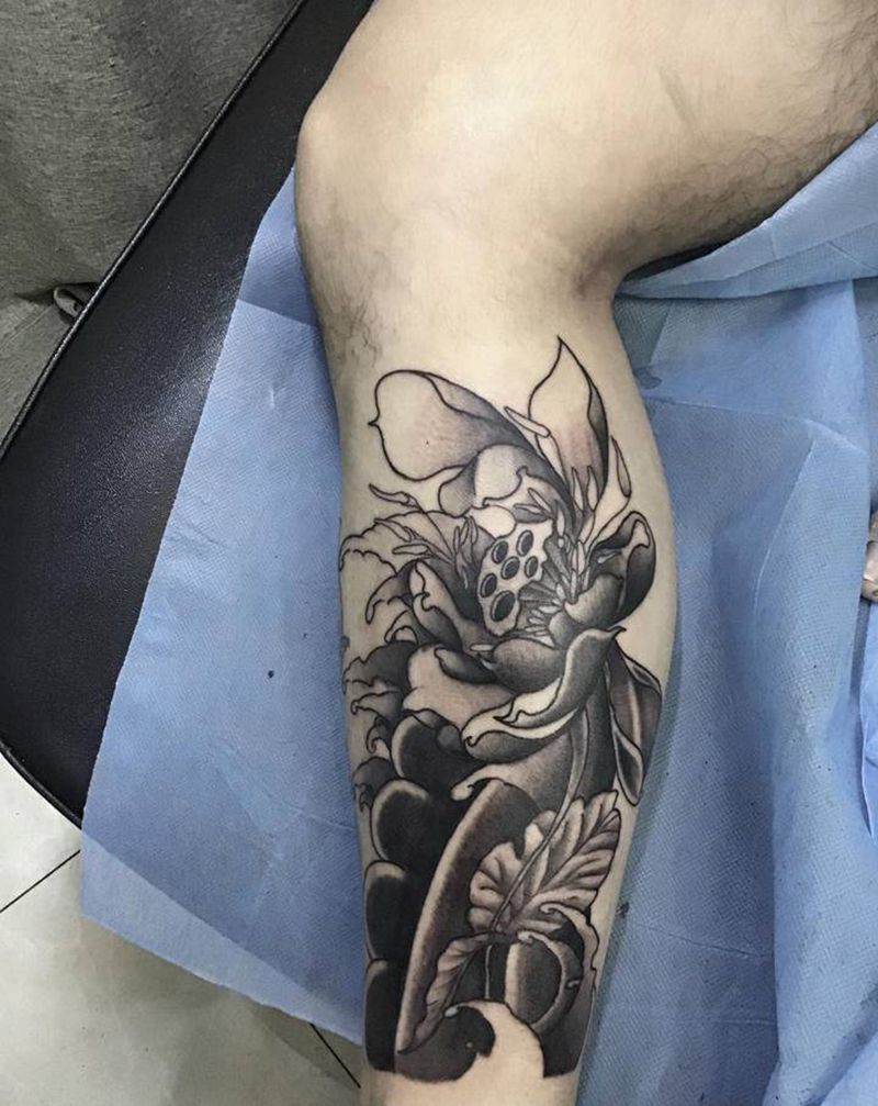 莲花，下次继续纹身图片_老传统新传统纹身图案