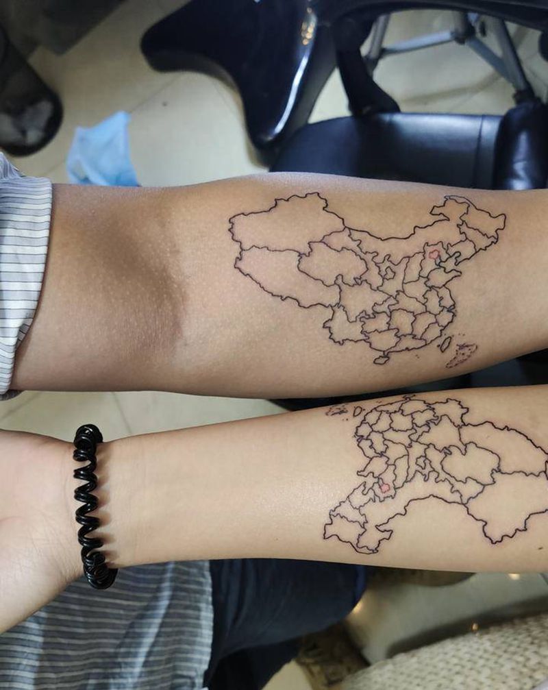 希望他们可以一起走遍天下纹身图片_情侣纹身图案