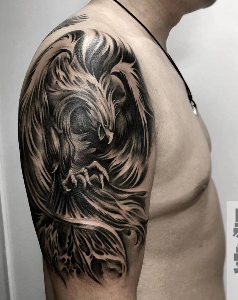 凤凰纹身图片_手臂纹身图案