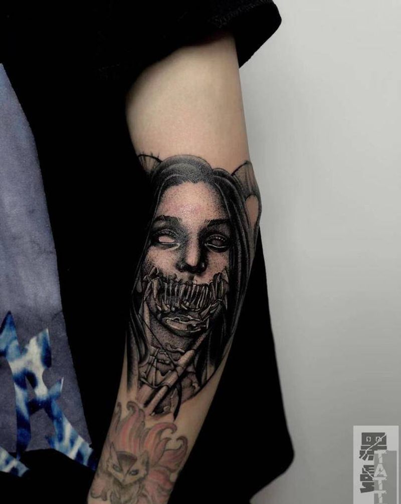 暗黑系纹身图片_手臂纹身图案