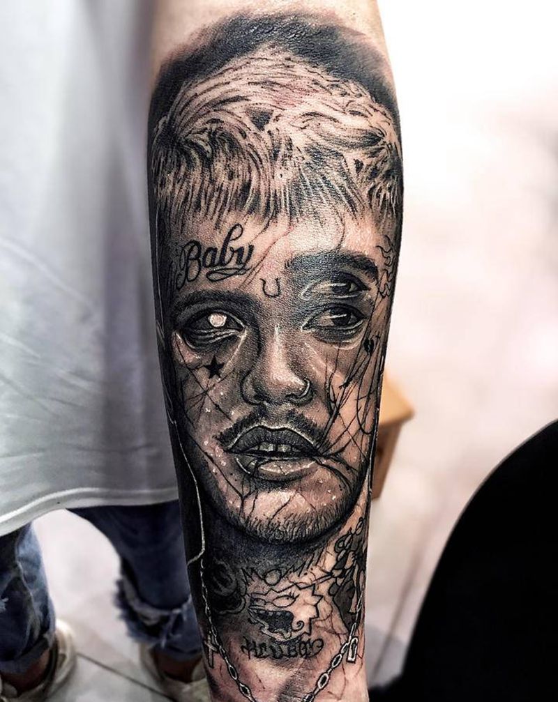 Lil Pump纹身图片_手臂手部欧美写实人物Lil Pump说唱纹身图案