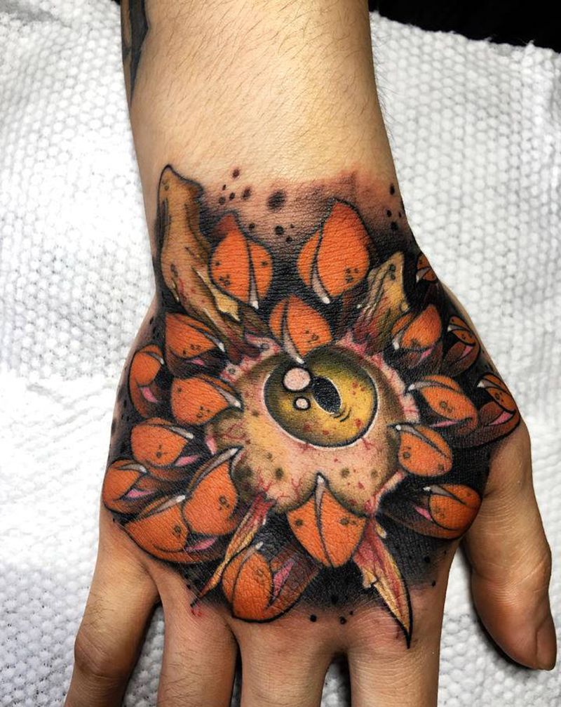 花纹身图片_手部纹身图案