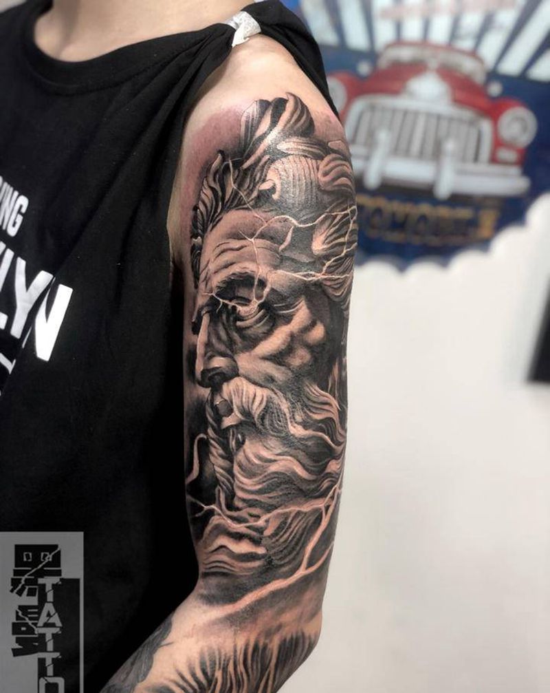 海神纹身图片_手臂纹身图案