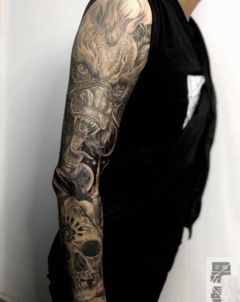 威龙纹身图片_手臂纹身图案