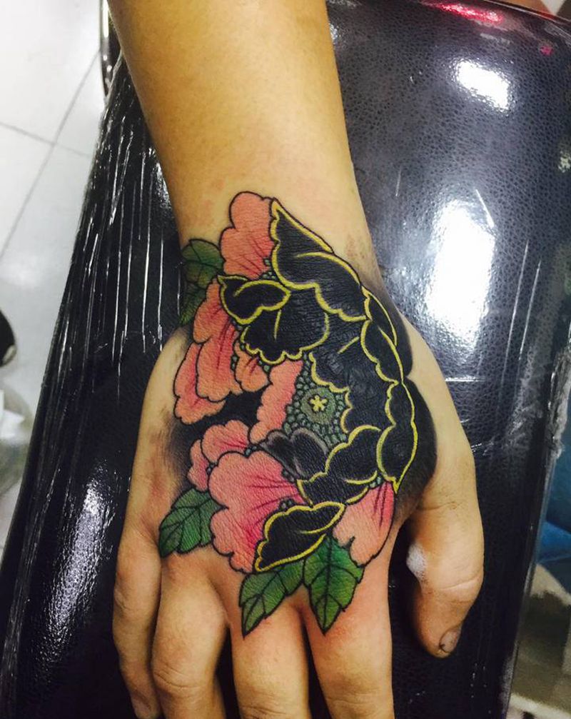 遮盖纹身图片_手臂手部新传统纹身图案