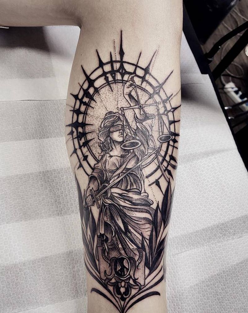 正义女神纹身图片_欧美写实Old School纹身图案