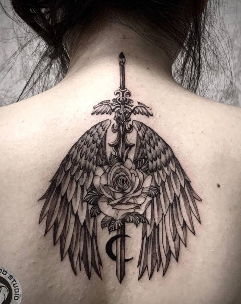 后背纹身图片_背部纹身图案