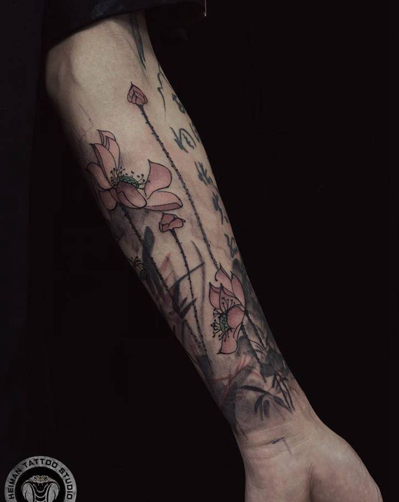 水墨纹身图片_手臂纹身图案