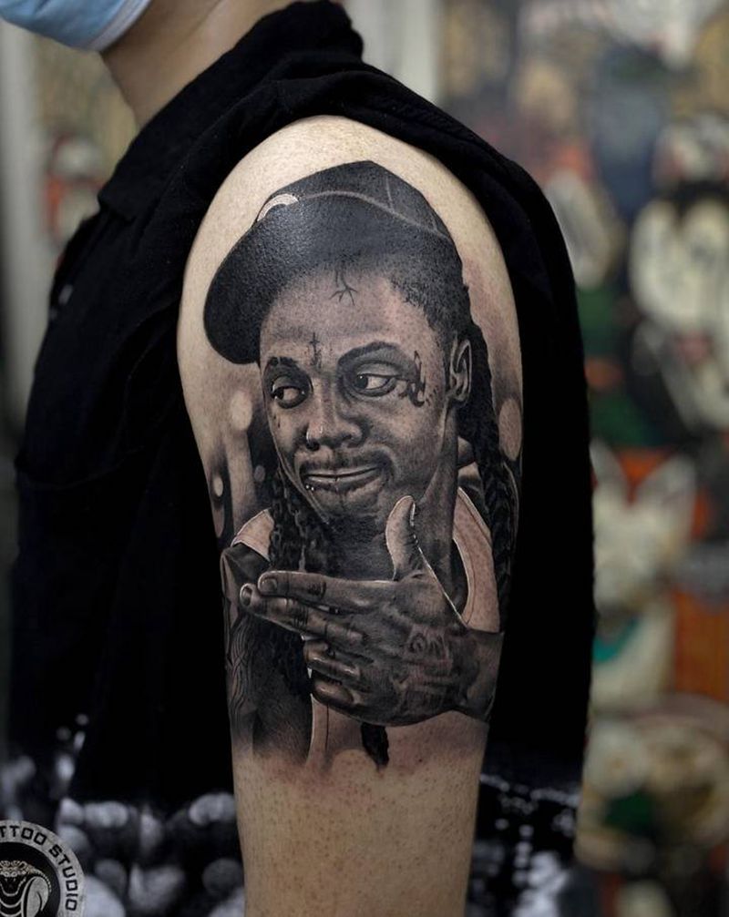 李尔·韦恩纹身图片_手臂纹身图案