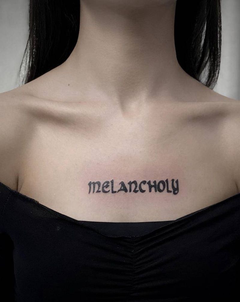 唯美纹身图片_胸部纹身图案