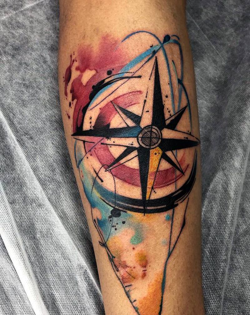 水彩纹身图片_脚部纹身图案