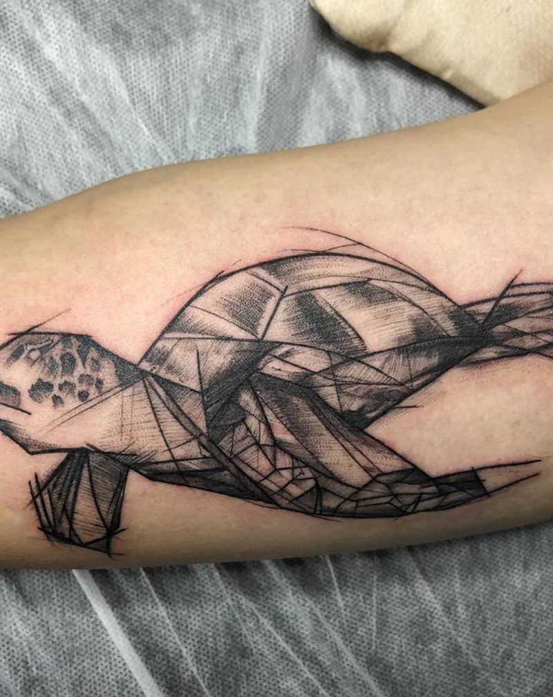 乌龟纹身图片_手臂纹身图案