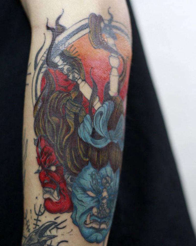 遮盖未完纹身图片_手臂纹身图案