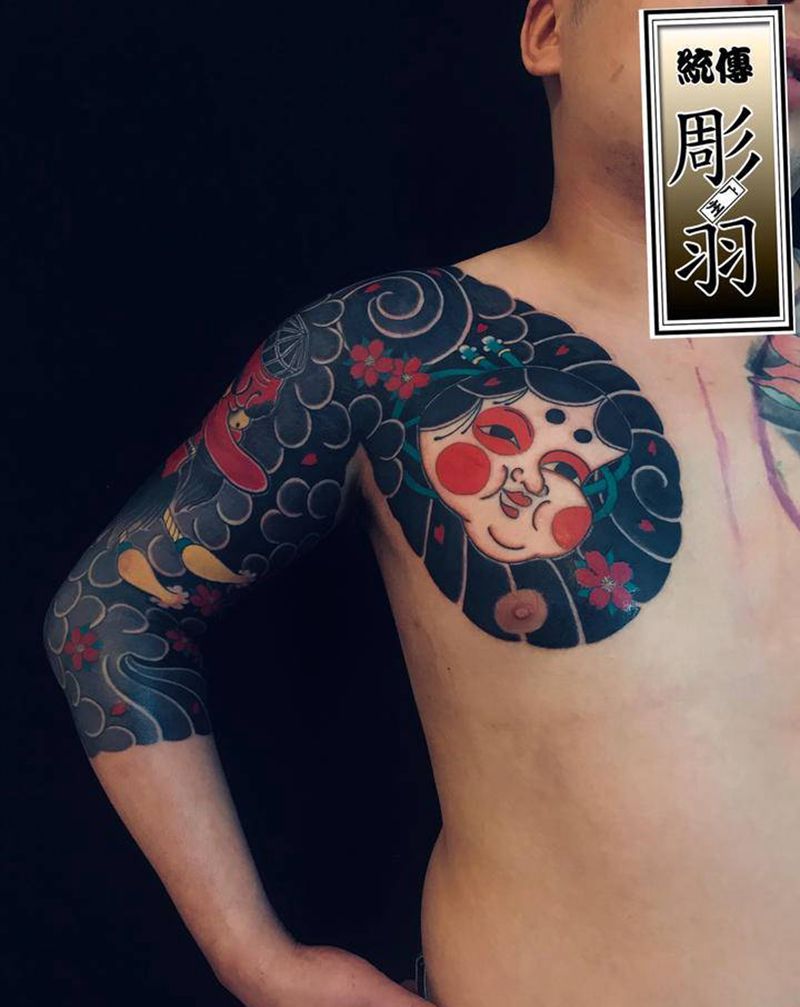 七分甲纹身图片_手臂手部老传统纹身图案