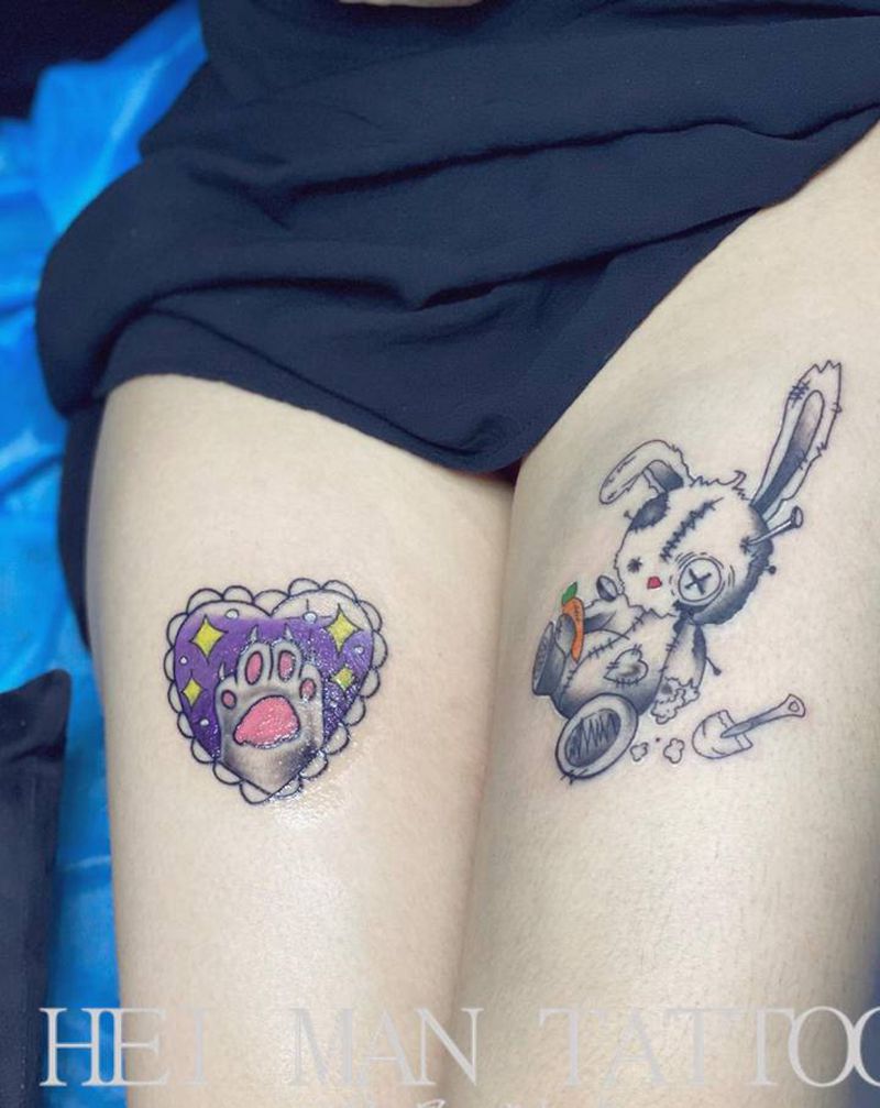 小小小图纹身图片_腿部纹身图案