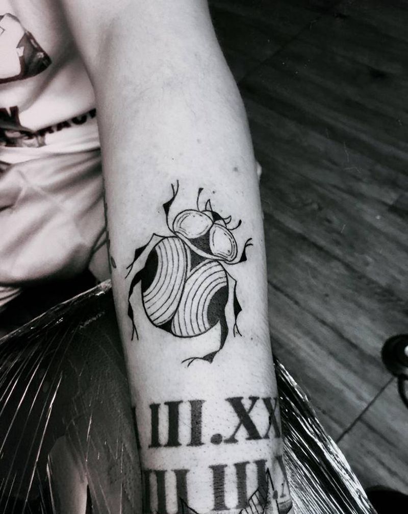 甲虫纹身图片_手臂纹身图案
