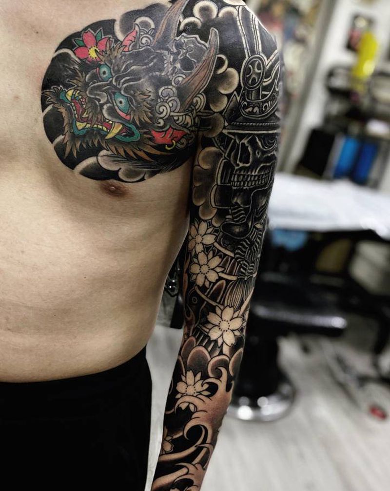 老传统未完纹身图片_手臂纹身图案