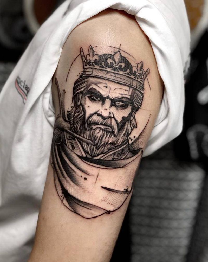 海神纹身图片_手部纹身图案