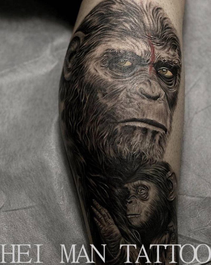 凯撒纹身图片_腿部纹身图案