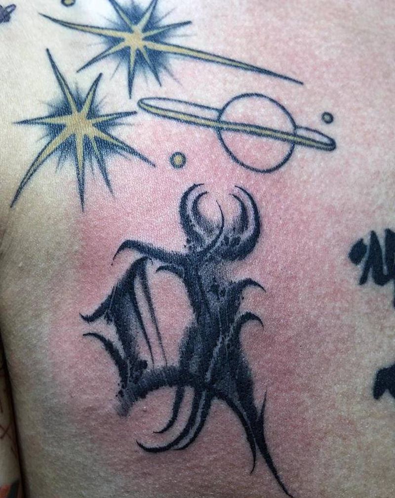 父亲纹身图片_花体字纹身图案