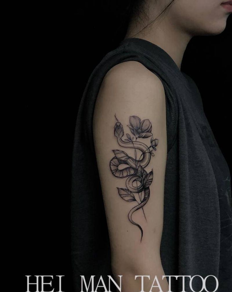 素花纹身图片_手臂纹身图案