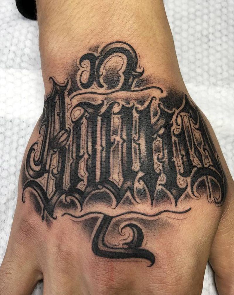 花体纹身图片_手部纹身图案