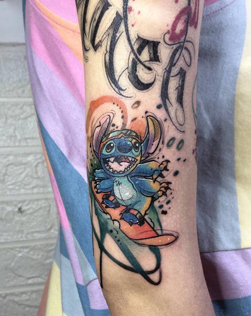 史迪仔纹身图片_New School纹身图案